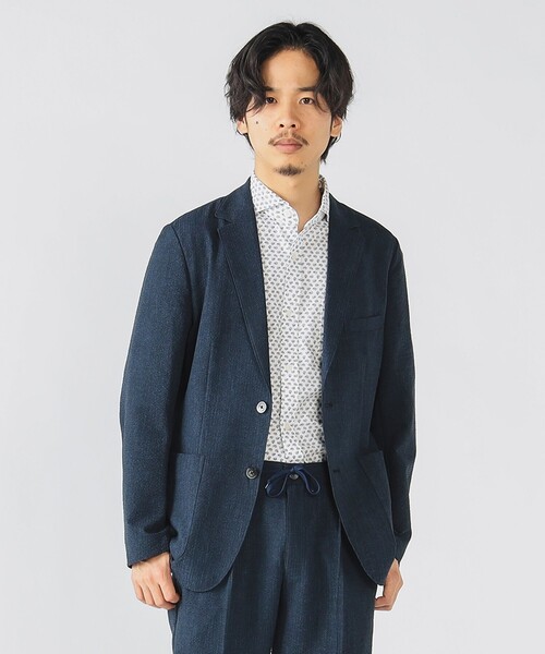 未使用級　Beams Heart テーラードジャケット シアサッカー　デニム 未使用級 Beams Heart テーラードジャケット シアサッカー