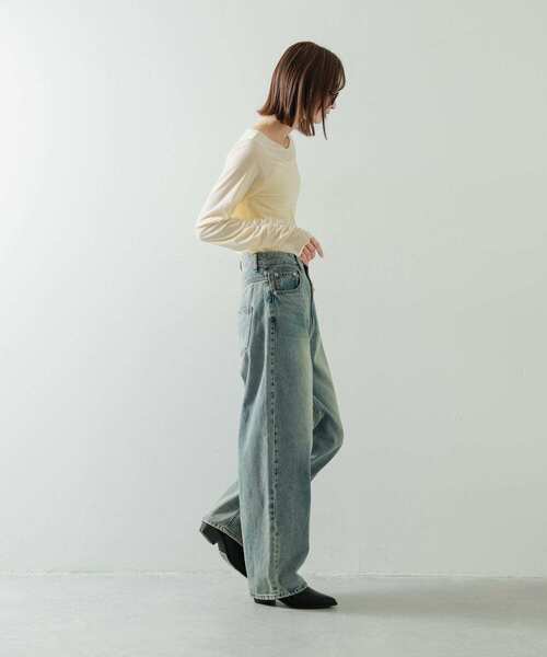 SENSE OF PLACE by URBAN RESEARCH（センスオブプレイスバイアーバンリサーチ）の「シアーベロアTシャツ（Tシャツ/カットソー・レディース・ピンク/ベージュ/ネイビー/チャコールグレー・ONE）」の9枚目の写真