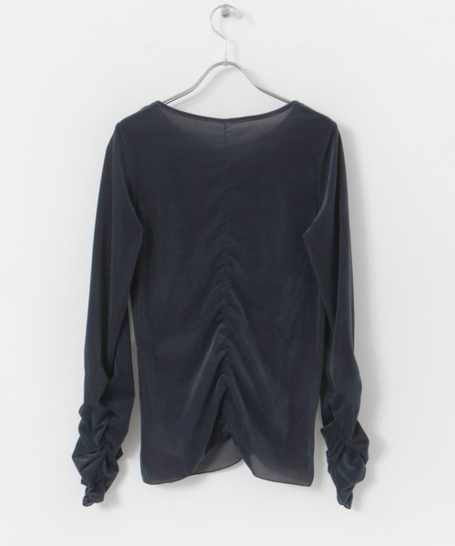 SENSE OF PLACE by URBAN RESEARCH（センスオブプレイスバイアーバンリサーチ）の「シアーベロアTシャツ（Tシャツ/カットソー・レディース・ピンク/ベージュ/ネイビー/チャコールグレー・ONE）」の19枚目の写真