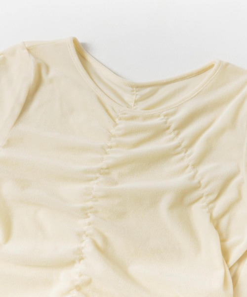 SENSE OF PLACE by URBAN RESEARCH（センスオブプレイスバイアーバンリサーチ）の「シアーベロアTシャツ（Tシャツ/カットソー・レディース・ピンク/ベージュ/ネイビー/チャコールグレー・ONE）」の17枚目の写真