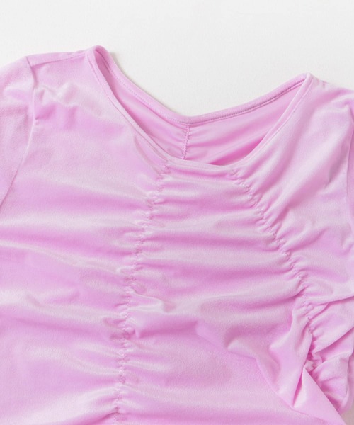 SENSE OF PLACE by URBAN RESEARCH（センスオブプレイスバイアーバンリサーチ）の「シアーベロアTシャツ（Tシャツ/カットソー・レディース・ピンク/ベージュ/ネイビー/チャコールグレー・ONE）」の16枚目の写真