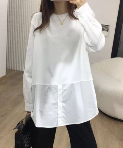 切替ドッキングシャツライクトップス（Tシャツ/カットソー）｜CADBURY（キャドバリー）