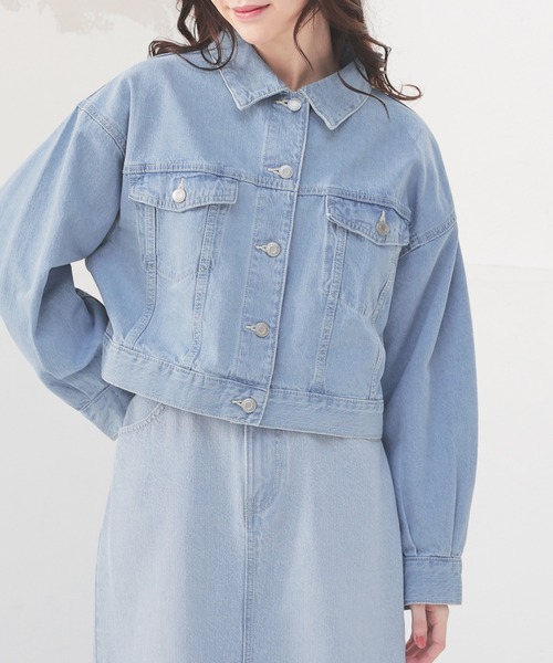 Honeys（ハニーズ）の「ショート丈Ｇジャン（デニムジャケット・レディース・ライトブルー/ブルー系その他2/グレー/インディゴブルー・L/S/M/LL）」の4枚目の写真