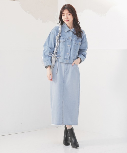 Honeys（ハニーズ）の「ショート丈Ｇジャン（デニムジャケット・レディース・ライトブルー/ブルー系その他2/グレー/インディゴブルー・L/S/M/LL）」の6枚目の写真