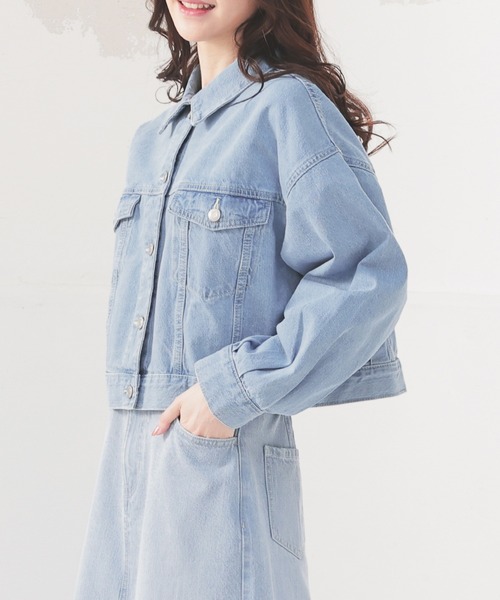 Honeys（ハニーズ）の「ショート丈Ｇジャン（デニムジャケット・レディース・ライトブルー/ブルー系その他2/グレー/インディゴブルー・L/S/M/LL）」の8枚目の写真