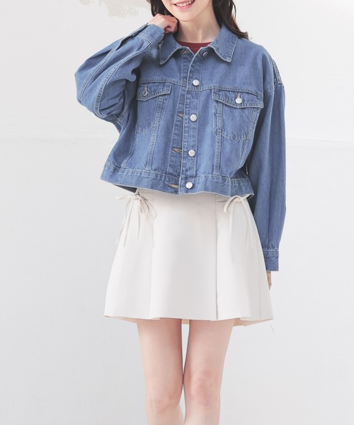 Honeys（ハニーズ）の「ショート丈Ｇジャン（デニムジャケット・レディース・ライトブルー/ブルー系その他2/グレー/インディゴブルー・L/S/M/LL）」の13枚目の写真