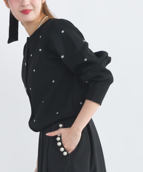 PICCIN（ピッチン）の「【WEB限定】ラメドットカーディガン（カーディガン/ボレロ・レディース・ブラック/オフホワイト・L/M）」の11枚目の写真