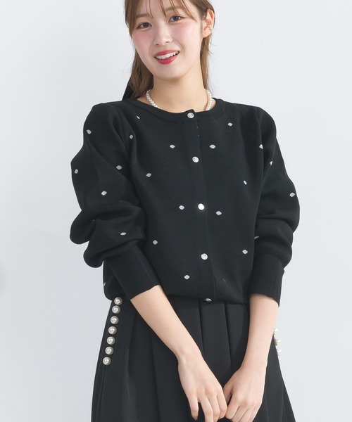 PICCIN（ピッチン）の「【WEB限定】ラメドットカーディガン（カーディガン/ボレロ・レディース・ブラック/オフホワイト・L/M）」の10枚目の写真