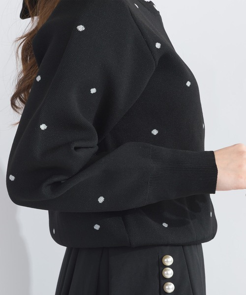 PICCIN（ピッチン）の「【WEB限定】ラメドットカーディガン（カーディガン/ボレロ・レディース・ブラック/オフホワイト・L/M）」の5枚目の写真