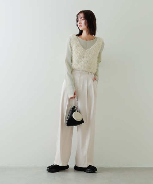 SENSE OF PLACE by URBAN RESEARCH（センスオブプレイスバイアーバンリサーチ）の「ラメリブロングTシャツ（Tシャツ/カットソー・レディース・ブラック/アイボリー/ミント・ONE）」の10枚目の写真