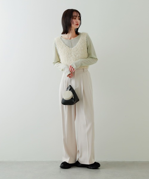 SENSE OF PLACE by URBAN RESEARCH（センスオブプレイスバイアーバンリサーチ）の「ラメリブロングTシャツ（Tシャツ/カットソー・レディース・ブラック/アイボリー/ミント・ONE）」の11枚目の写真