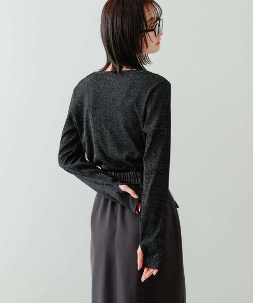 SENSE OF PLACE by URBAN RESEARCH（センスオブプレイスバイアーバンリサーチ）の「ラメリブロングTシャツ（Tシャツ/カットソー・レディース・ブラック/アイボリー/ミント・ONE）」の16枚目の写真