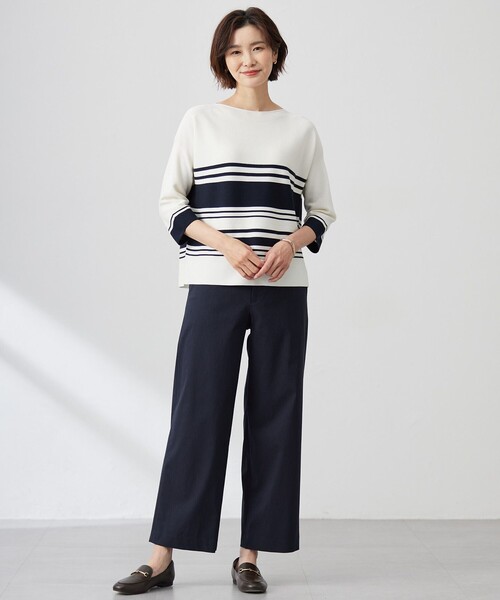 J.PRESS（ジェイプレス）の「【洗える】LINKS WG ホールガーメント ニット（ニット/セーター・レディース・ネイビー系1/ブルー系1・F）」の3枚目の写真