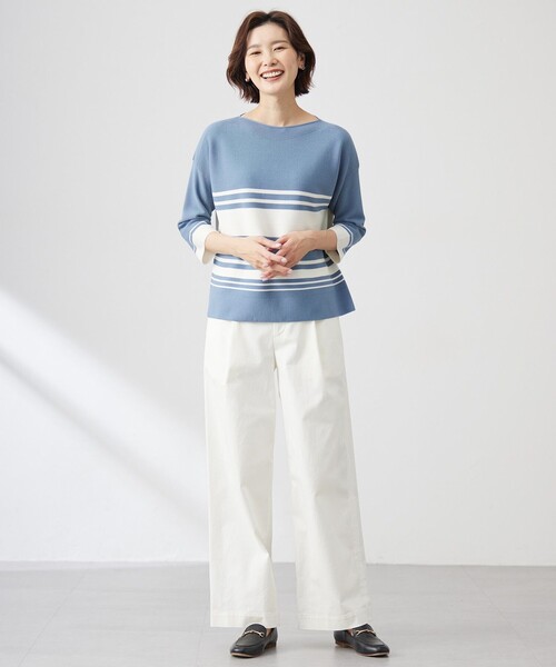 J.PRESS（ジェイプレス）の「【洗える】LINKS WG ホールガーメント ニット（ニット/セーター・レディース・ネイビー系1/ブルー系1・F）」の5枚目の写真