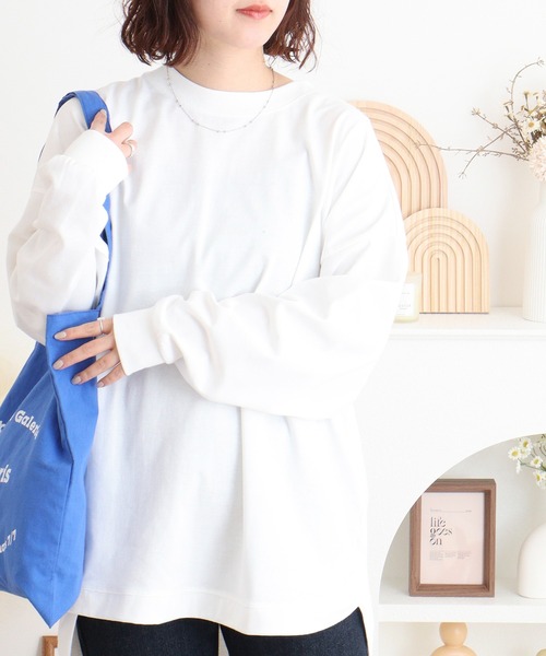 myke(ミーカ)の「myke バックヘンリープルオーバー(Tシャツ/カットソー・レディース・ブラック/オフホワイト/イエロー・M)」の2枚目の写真