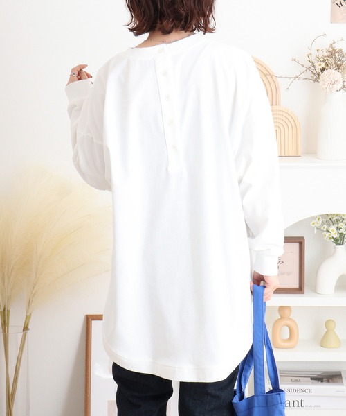myke(ミーカ)の「myke バックヘンリープルオーバー(Tシャツ/カットソー・レディース・ブラック/オフホワイト/イエロー・M)」の5枚目の写真