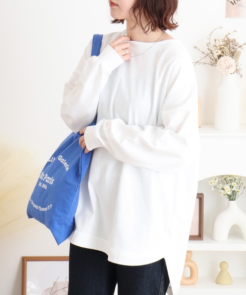 myke(ミーカ)の「myke バックヘンリープルオーバー(Tシャツ/カットソー・レディース・ブラック/オフホワイト/イエロー・M)」の4枚目の写真