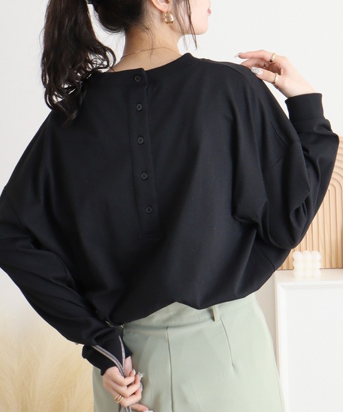 myke(ミーカ)の「myke バックヘンリープルオーバー(Tシャツ/カットソー・レディース・ブラック/オフホワイト/イエロー・M)」の11枚目の写真