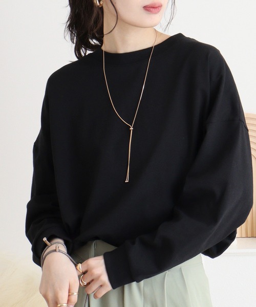 myke(ミーカ)の「myke バックヘンリープルオーバー(Tシャツ/カットソー・レディース・ブラック/オフホワイト/イエロー・M)」の9枚目の写真