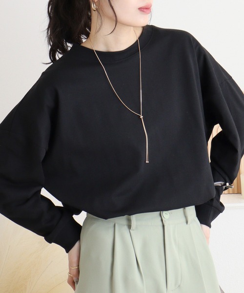 myke(ミーカ)の「myke バックヘンリープルオーバー(Tシャツ/カットソー・レディース・ブラック/オフホワイト/イエロー・M)」の8枚目の写真