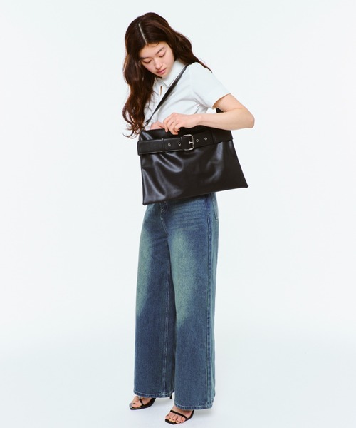 ショルダーバッグ・ポシェット Beltica Shoulder Bag Black BIG BELT SHOULDER BAG / 2WAYベルトショルダーバッグ