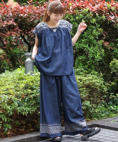 新品　チチカカ　エンブロイダリーデニムパンツ　刺繍 新品 チチカカ エンブロイダリーデニムパンツ 刺繍 - メルカリ