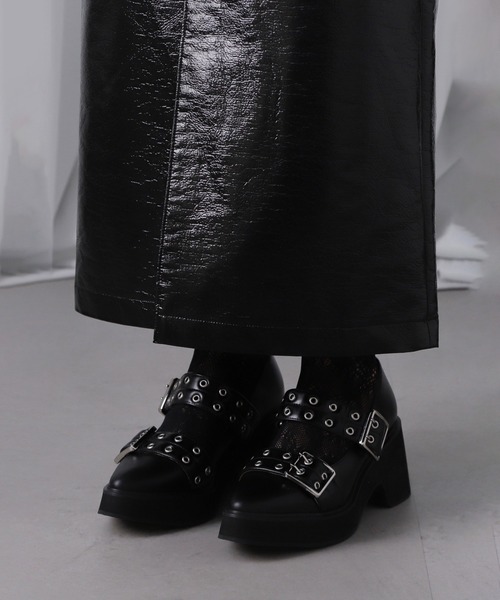 23.5 ROSE BUD piu comoda ベルテットポインテッドシューズ セール】(piu comoda)ベルテットポインテッドシューズ（その他