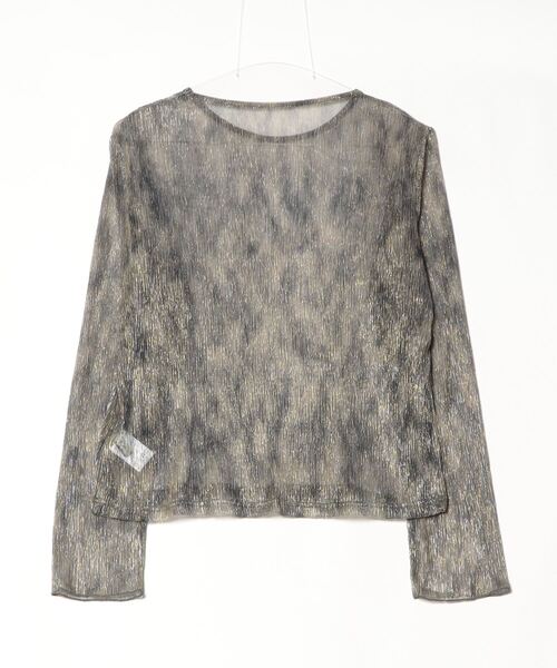 Per sist ence(パーシエンス)の「シアーラメニュアンスカラークルーネックプルオーバー(Tシャツ/カットソー・レディース・ブラック/ベージュ/ブラウン/グリーン・FREE)」の5枚目の写真