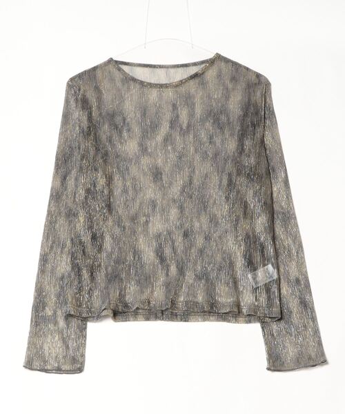 Per sist ence(パーシエンス)の「シアーラメニュアンスカラークルーネックプルオーバー(Tシャツ/カットソー・レディース・ブラック/ベージュ/ブラウン/グリーン・FREE)」の14枚目の写真