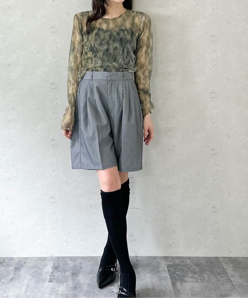 Per sist ence(パーシエンス)の「シアーラメニュアンスカラークルーネックプルオーバー(Tシャツ/カットソー・レディース・ブラック/ベージュ/ブラウン/グリーン・FREE)」の16枚目の写真
