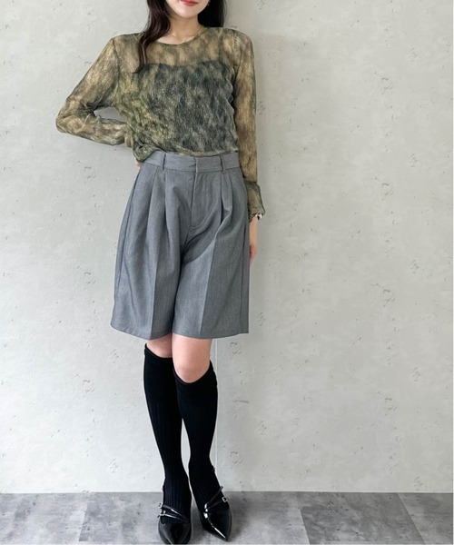 Per sist ence(パーシエンス)の「シアーラメニュアンスカラークルーネックプルオーバー(Tシャツ/カットソー・レディース・ブラック/ベージュ/ブラウン/グリーン・FREE)」の17枚目の写真