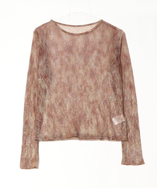 Per sist ence(パーシエンス)の「シアーラメニュアンスカラークルーネックプルオーバー(Tシャツ/カットソー・レディース・ブラック/ベージュ/ブラウン/グリーン・FREE)」の21枚目の写真