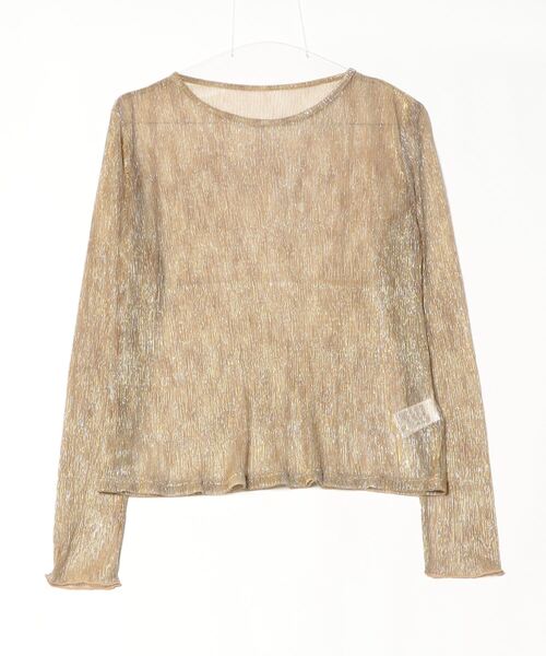 Per sist ence(パーシエンス)の「シアーラメニュアンスカラークルーネックプルオーバー(Tシャツ/カットソー・レディース・ブラック/ベージュ/ブラウン/グリーン・FREE)」の22枚目の写真