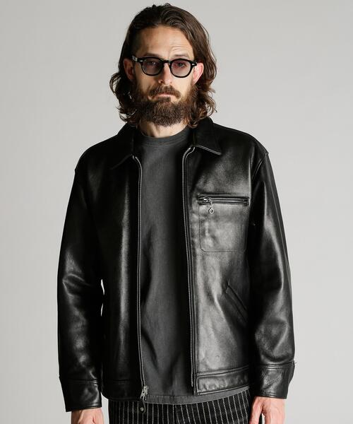 セール】【別注】DENIM×TOMORROWLAND ラムレザー シングルライダース