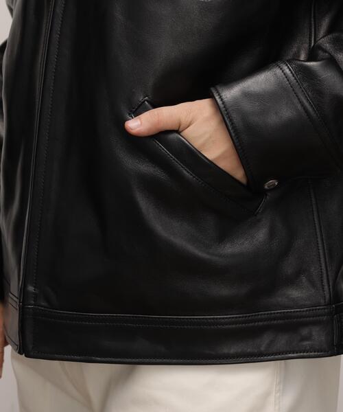 schott(ショット)の「Schott/ショット/LEATHER TRACKER JACKET/レザートラッカー ジャケット(ライダースジャケット・メンズ・ブラック・2XL/M/L/XL/S)」の16枚目の写真