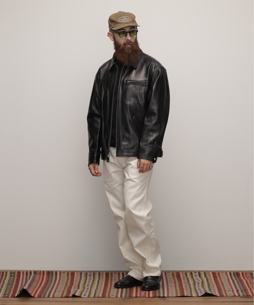 schott（ショット）の「Schott/ショット/LEATHER TRACKER JACKET/レザートラッカー ジャケット（ライダースジャケット・メンズ・ブラック・2XL/M/L/XL/S）」の11枚目の写真