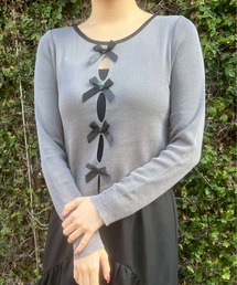 M2SUQARED（エムツースクエア）の「【M2SUQARED/エムツースクエア】リボンリブニットトップス（ニット/セーター）」