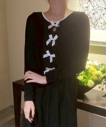 M2SUQARED（エムツースクエア）の「【M2SUQARED/エムツースクエア】リボンリブニットトップス（ニット/セーター）」