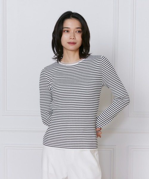 INED(イネド)の「シアードッキングリブニット(ニット/セーター・レディース・ブラック/オレンジ/ブルー/オフホワイト/その他・9号/11号)」の22枚目の写真
