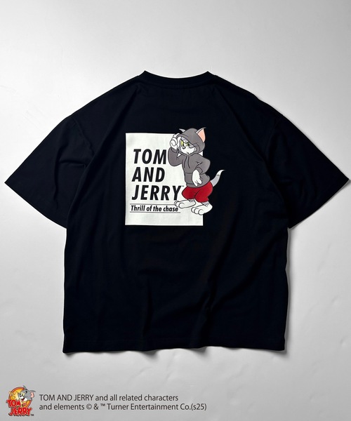 トム＆ジェリーTシャツ　ブラック tシャツ トムとジェリー柄Tシャツ メンズ レディース : ZOZOTOWN