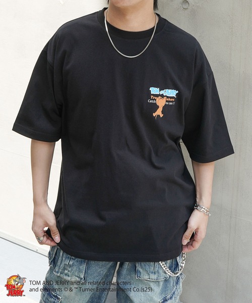 トム＆ジェリーTシャツ　ブラック セール】【Tom&Jerry /トムとジェリー 】バックエンボス デビル