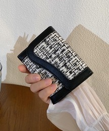 VIBGYOR（ヴィブジョー）の「Liaa/ツイード柄 三つ折り ミニ財布 A18556（財布）」