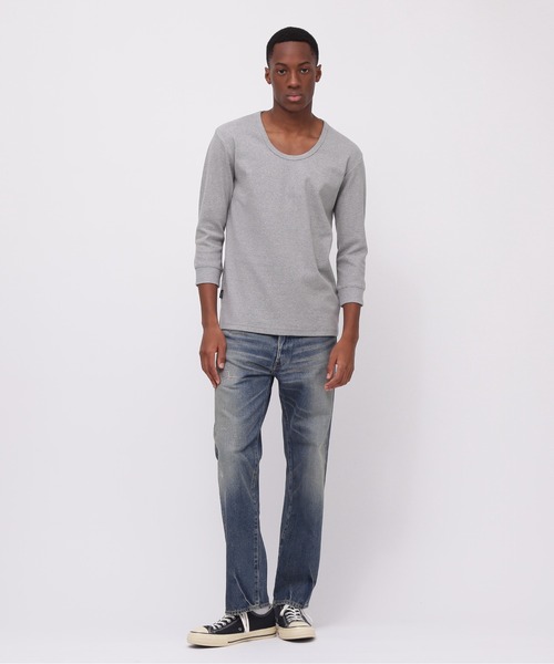 AVIREX（アヴィレックス）の「《DAILY/デイリー》2/3 SLEEVE U-NECK T-SHIRT / デイリーウェア 2/3 スリーブ Uネック Tシャツ/ AVIREX / アヴィレックス（Tシャツ/カットソー・メンズ・ブラック/ホワイト/グレー/チャコール・X-LARGE/LARGE/MEDIUM/SMALL）」の21枚目の写真