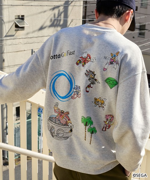 SEGA(セガ)の「【SONIC THE HEDGEHOG】別注 ソニック・ザ・ヘッジホッグ ヴィンテージプリント/刺繍 オーバーサイズスウェット(スウェット・レディース・ブラック系/グレー系/スミクロ/オートミール・M/L)」の12枚目の写真