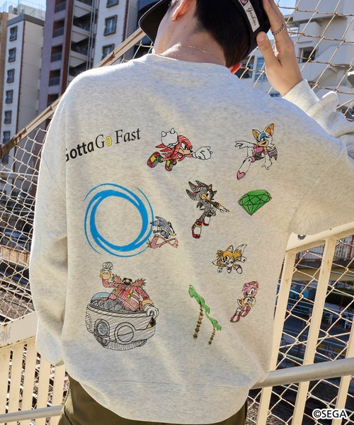SEGA(セガ)の「【SONIC THE HEDGEHOG】別注 ソニック・ザ・ヘッジホッグ ヴィンテージプリント/刺繍 オーバーサイズスウェット(スウェット・レディース・ブラック系/グレー系/スミクロ/オートミール・M/L)」の17枚目の写真