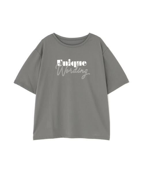 N.（N. Natural Beauty Basic）（エヌエヌナチュラルビューティーベーシック）の「ミックスフォントボクシーロゴT（Tシャツ/カットソー・レディース・グレー/ホワイト系その他・MEDIUM）」の3枚目の写真