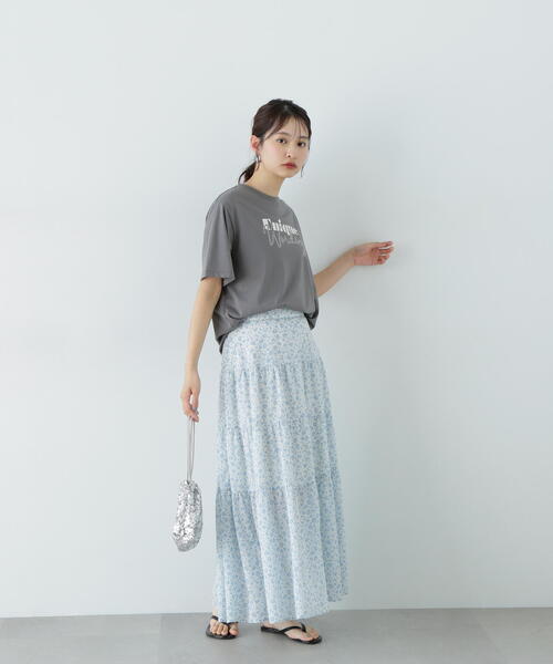 N.（N. Natural Beauty Basic）（エヌエヌナチュラルビューティーベーシック）の「ミックスフォントボクシーロゴT（Tシャツ/カットソー・レディース・グレー/ホワイト系その他・MEDIUM）」の8枚目の写真