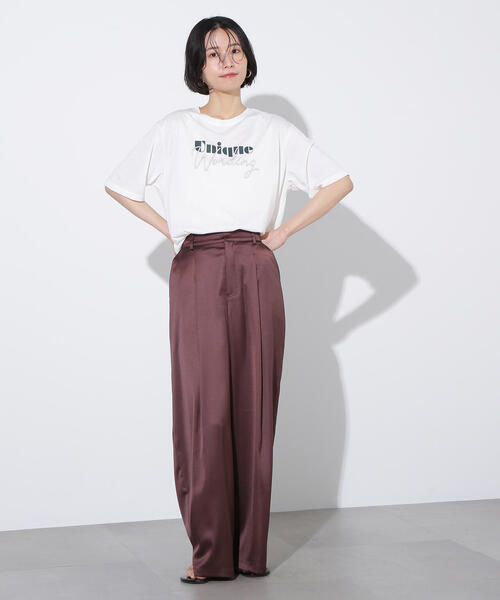 N.（N. Natural Beauty Basic）（エヌエヌナチュラルビューティーベーシック）の「ミックスフォントボクシーロゴT（Tシャツ/カットソー・レディース・グレー/ホワイト系その他・MEDIUM）」の12枚目の写真