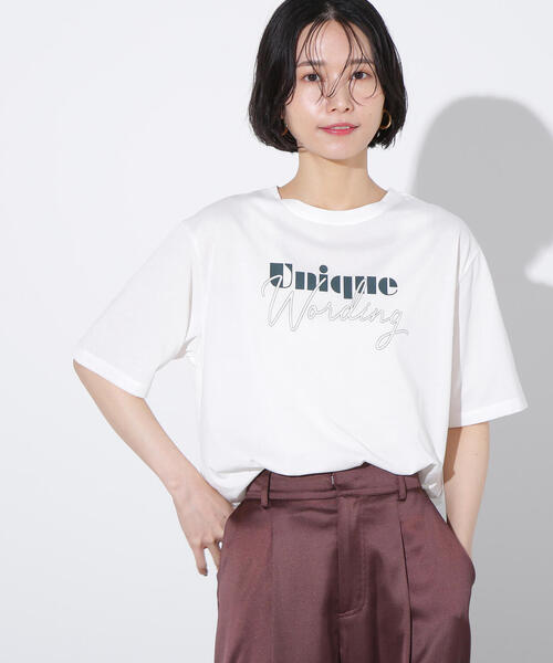N.（N. Natural Beauty Basic）（エヌエヌナチュラルビューティーベーシック）の「ミックスフォントボクシーロゴT（Tシャツ/カットソー・レディース・グレー/ホワイト系その他・MEDIUM）」の14枚目の写真