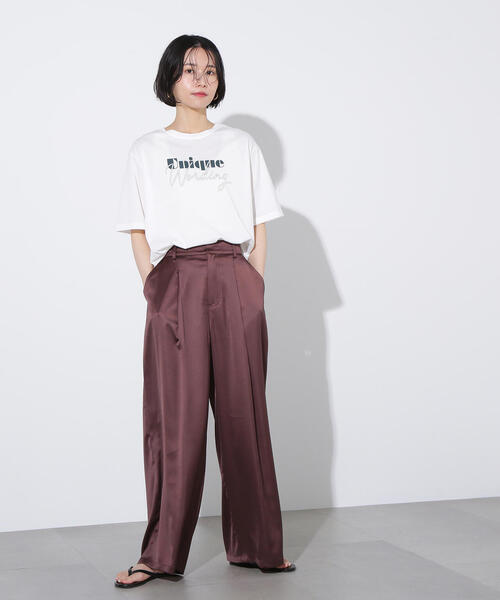 N.（N. Natural Beauty Basic）（エヌエヌナチュラルビューティーベーシック）の「ミックスフォントボクシーロゴT（Tシャツ/カットソー・レディース・グレー/ホワイト系その他・MEDIUM）」の15枚目の写真